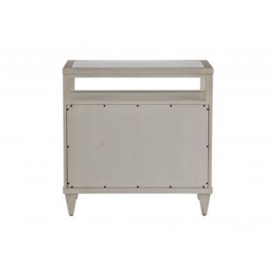 Heston Oak Glass-Top Night Table