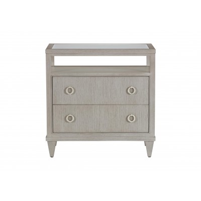 Heston Oak Glass-Top Night Table