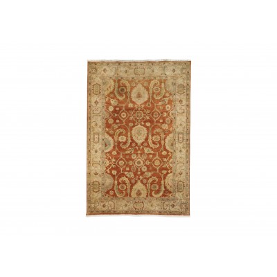 Indo Herat Rug, Rust/Ivory 