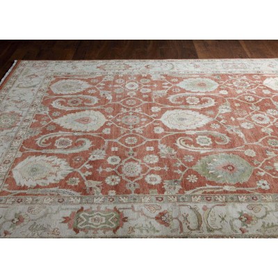 Indo Herat Rug, Rust/Ivory Indo Herat Rug, Rust/Ivory