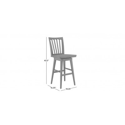 Benham Swivel Barstool, Wood Seat