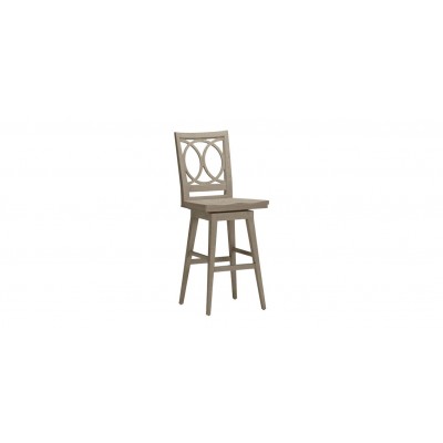 Cyra Wood-Seat Swivel Bar Stool