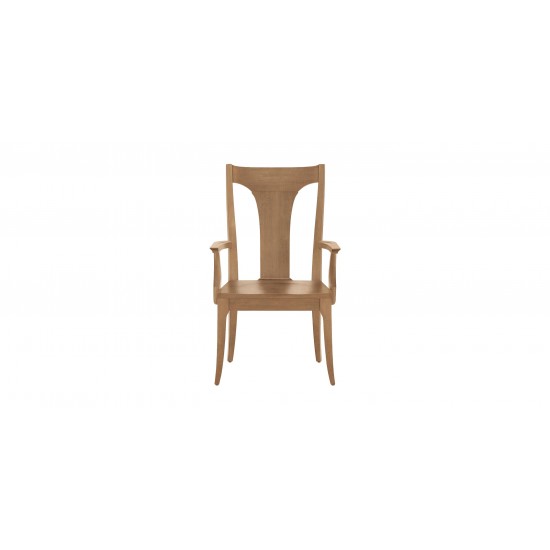 Artemis Wood-Seat Dining Arm Chair