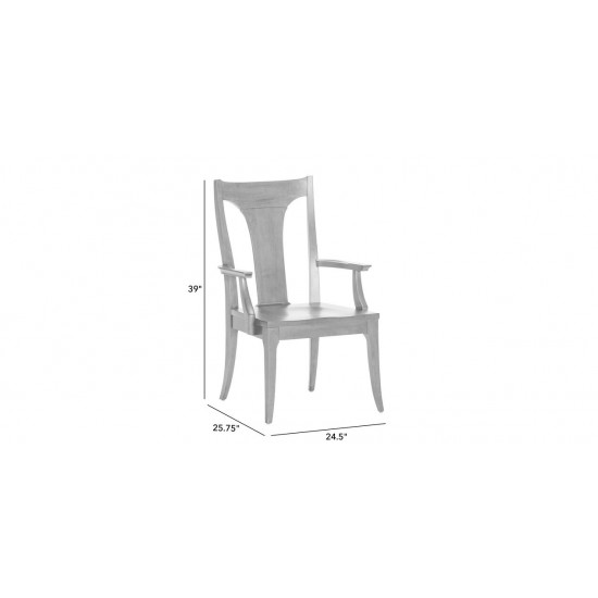 Artemis Wood-Seat Dining Arm Chair