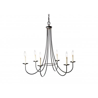 Six Light Iron Chandelier