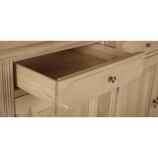 Davos Four-Door Wood Buffet with Breakfront Detail Davos Four-Door Wood Buffet with Breakfront Detail