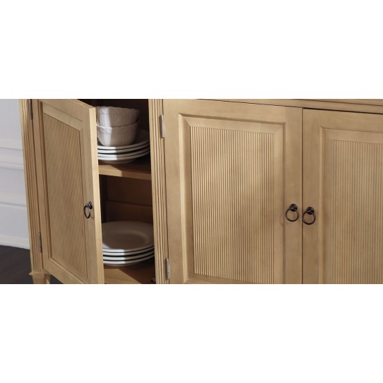 Davos Four-Door Wood Buffet with Breakfront Detail Davos Four-Door Wood Buffet with Breakfront Detail