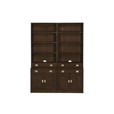 Callum Double Bookcase, Open Upper Shelves 