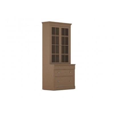 Continental File Bookcase, Glass Doors