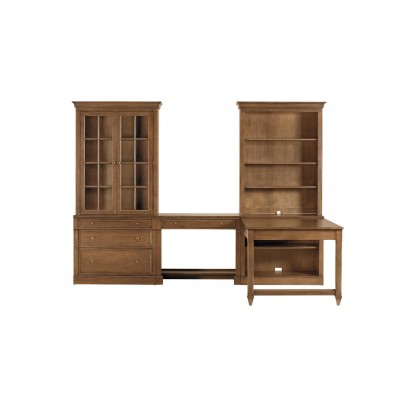 Continental Double Office Island with Bridge Desk  