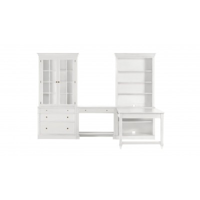 Continental Double Office Island with Bridge Desk  