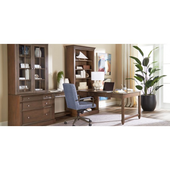 Continental Double Office Island with Bridge Desk  