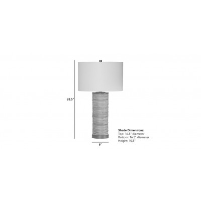 Marlie Rattan Column Table Lamp