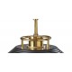 Dune Black-and-Brass Ribbed Pendant Light