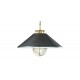 Dune Black-and-Brass Ribbed Pendant Light