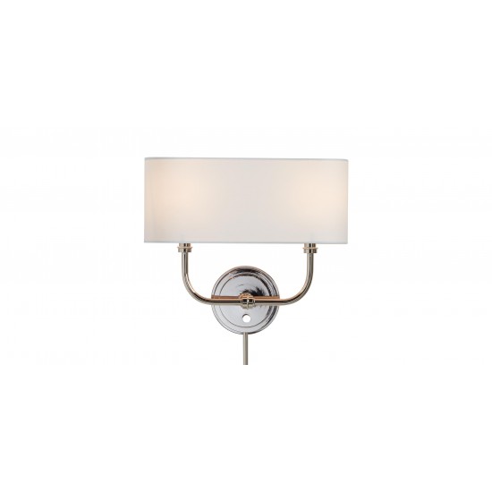 Zara Shaded Wall Sconce, Hardwire/Plug-In  