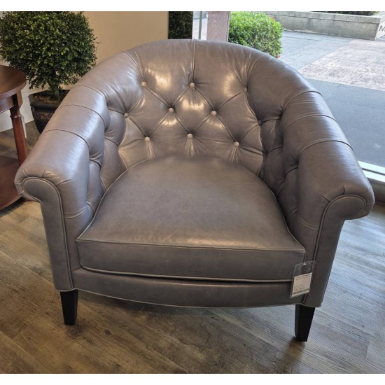 Clyde Leather Barrel Chair
