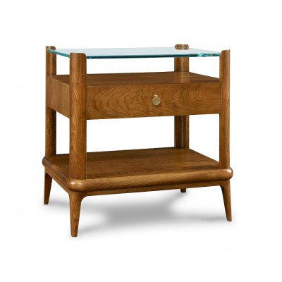 Martine Glass-Top Nightstand 