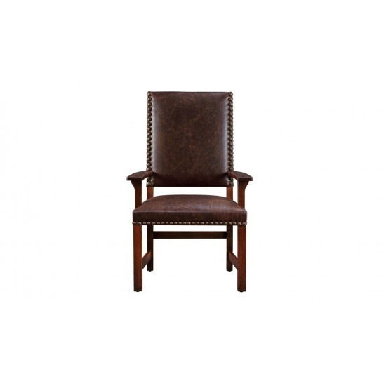 Tall Back Upholstered Arm Chair 