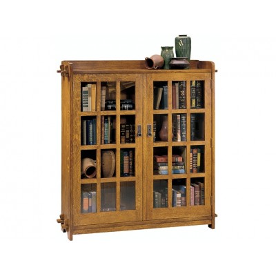 Double Bookcase with Glass Doors