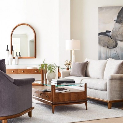 Martine Glass-Top Cocktail Table 