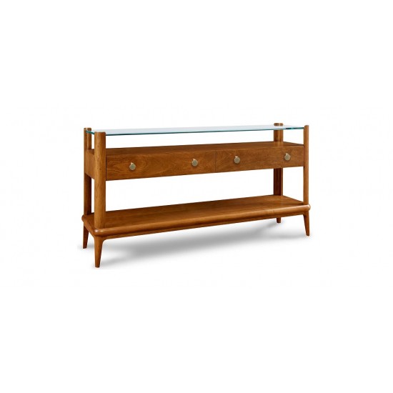Martine Glass-Top Console Table  