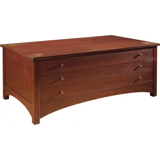 Harvey Ellis Rectangular Storage Cocktail Table 