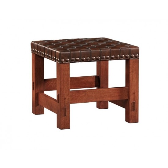 Woven Leather Stool 