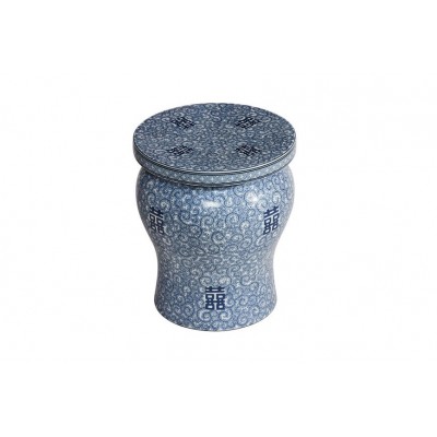 Blue and White Garden Stool 