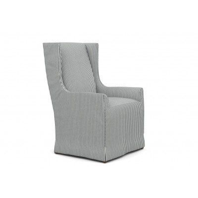 Larkin Slipcovered Host Chair, Portia Graphite