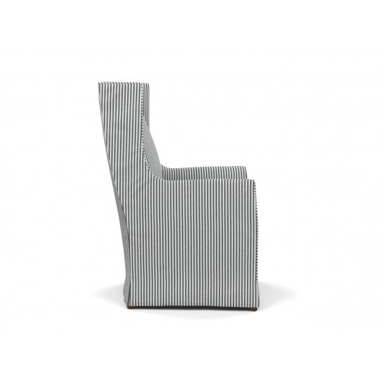 Larkin Slipcovered Host Chair, Portia Graphite