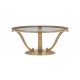 Camille Round Glass-Top Scroll-Base Coffee Table Camille Round Glass-Top Scroll-Base Coffee Table