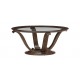 Camille Round Glass-Top Scroll-Base Coffee Table Camille Round Glass-Top Scroll-Base Coffee Table