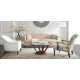 Camille Round Glass-Top Scroll-Base Coffee Table Camille Round Glass-Top Scroll-Base Coffee Table