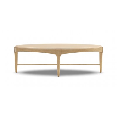 Draper Oval Travertine Coffee Table
