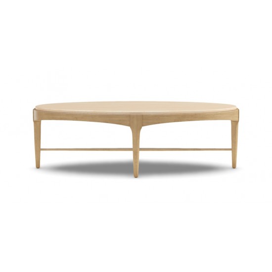 Draper Oval Travertine Coffee Table