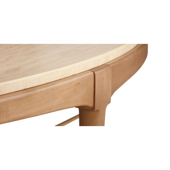 Draper Oval Travertine Coffee Table