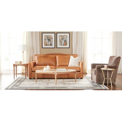 Draper Oval Travertine Coffee Table