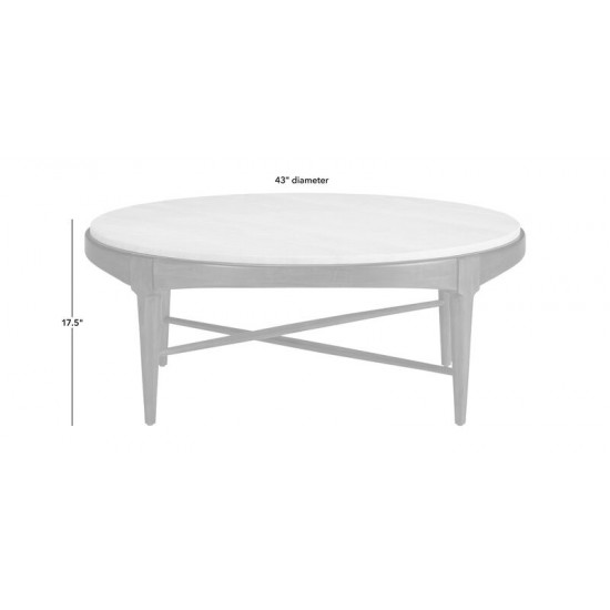 Draper Round Travertine Coffee Table