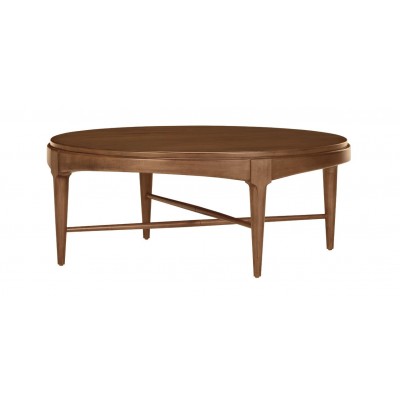 Draper Round Wood Midcentury Coffee Table