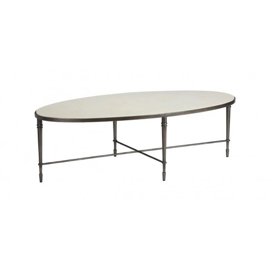 Valeria Stone-Top Oval Coffee Table Valeria Stone-Top Oval Coffee Table