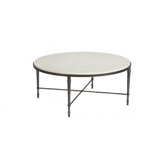 Valeria Stone-Top Round Coffee Table Valeria Stone-Top Round Coffee Table