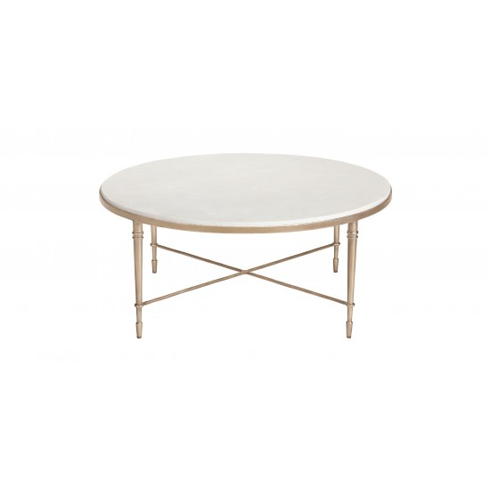 Valeria Stone-Top Round Coffee Table Valeria Stone-Top Round Coffee Table