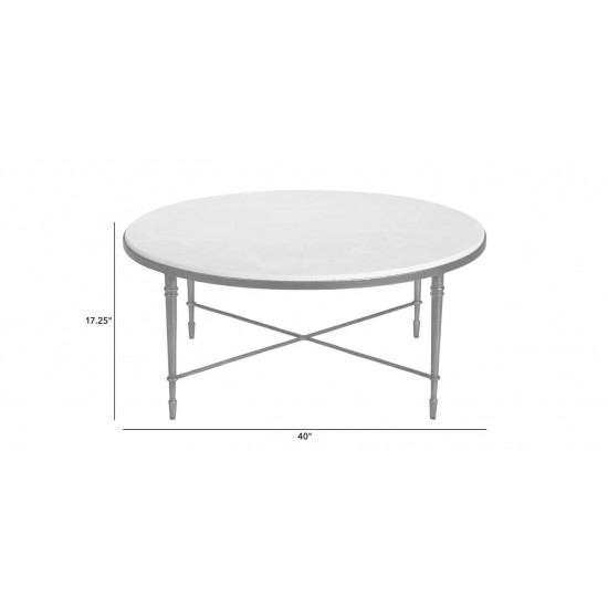 Valeria Stone-Top Round Coffee Table Valeria Stone-Top Round Coffee Table