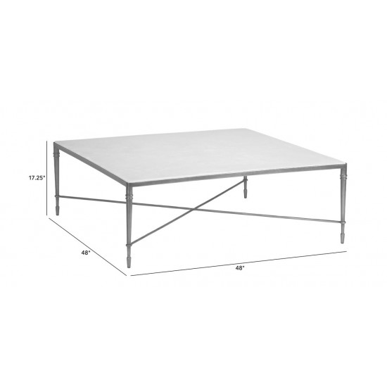 Valeria Stone-Top Square Coffee Table