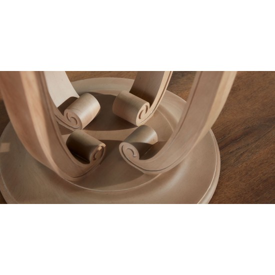 Camille Round Glass-Top Scroll-Base End Table Camille Round Glass-Top Scroll-Base End Table