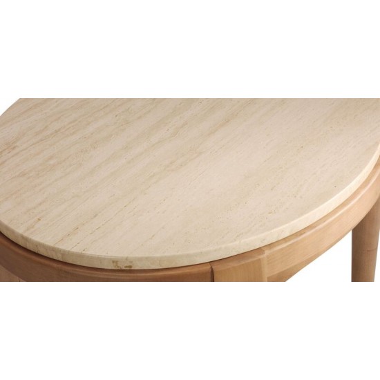 Draper Oval Travertine End Table Draper Oval Travertine End Table