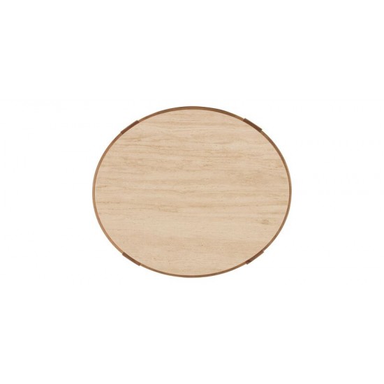 Draper Oval Travertine End Table Draper Oval Travertine End Table