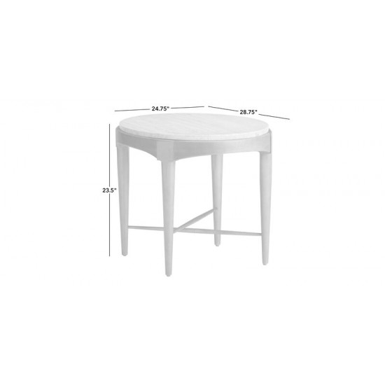 Draper Oval Travertine End Table Draper Oval Travertine End Table