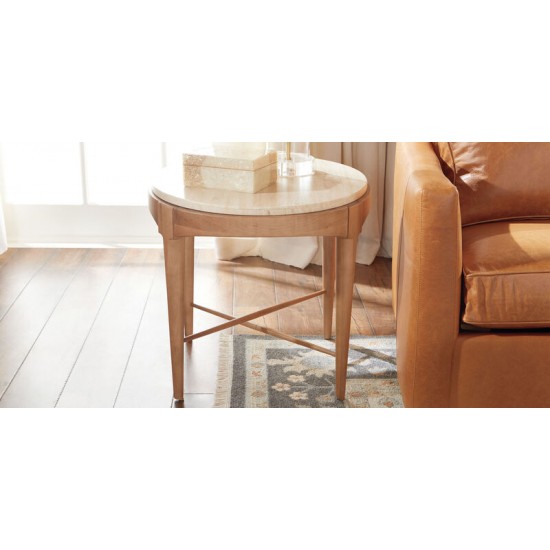 Draper Oval Travertine End Table Draper Oval Travertine End Table